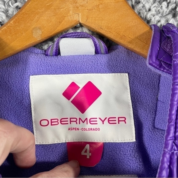 Obermeyer I-Grow Bib Snowsuit Girl's Size 4 Adjustable Ski Suit Purple Winter - Picture 8 of 11